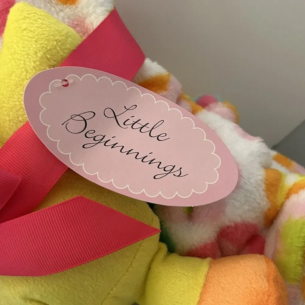 Little Beginnings Soft Security Blanket with Yellow Duck Plush 30”x30”